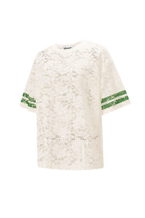 Polyester Fiber Women's T-shirt Sporty Color Clash h5 Picture2