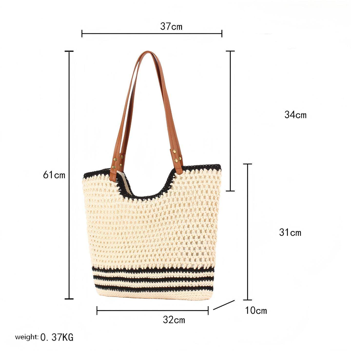 Borse da spiaggia da donna in cotone Durable Vacation Lines h5 Immagine5