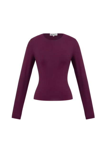 Knitted Nylon Women's Long Sleeve Top Basic Solid Color 2