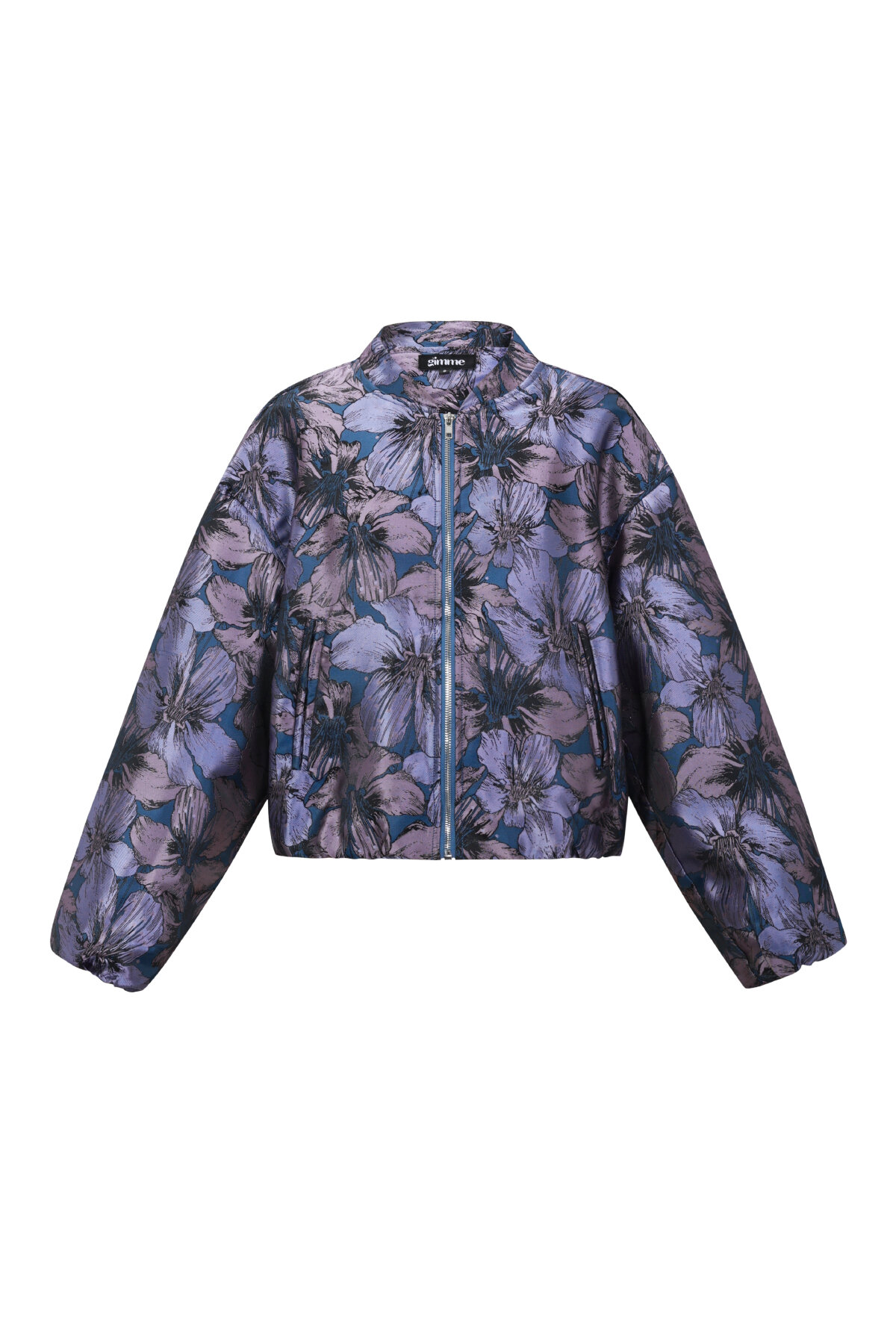 Woven Polyester Fiber Women's Bomber Jacket Casual Floral Print 2