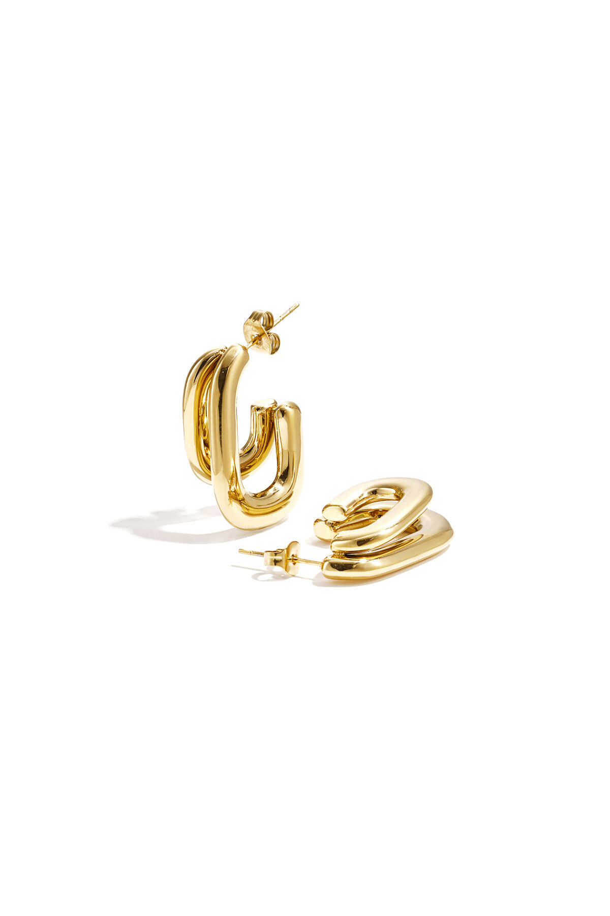 Boucles d'oreilles doubles rectangulaires h5 