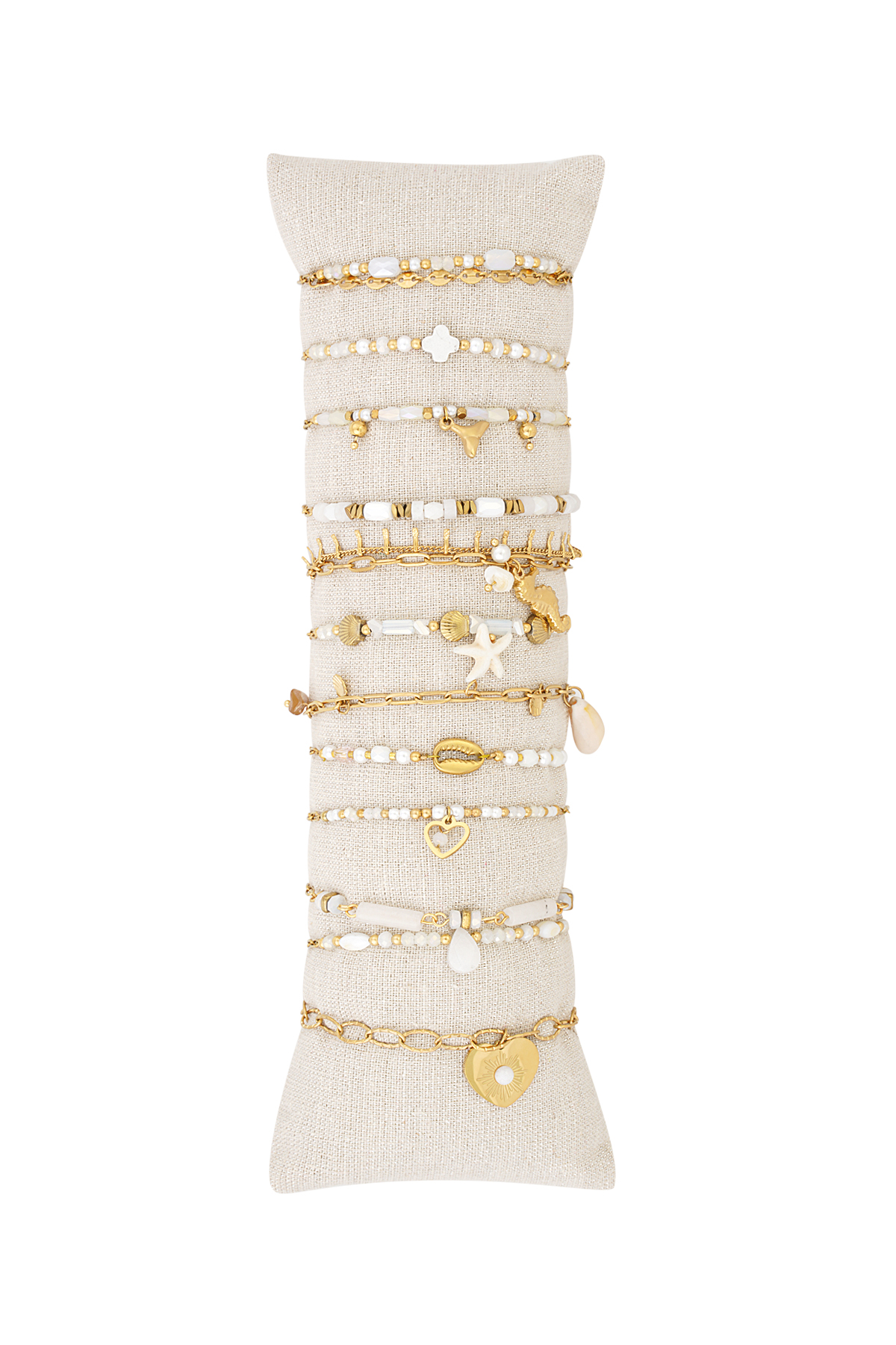 Coffret de présentation de bracelets brise marine - Couleur or blanc 