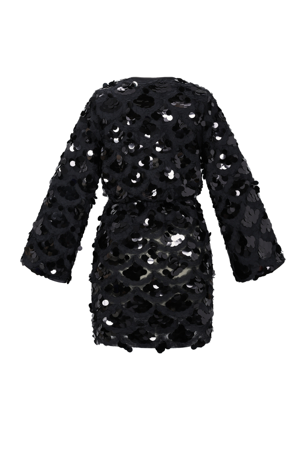 Geweven Polyestervezel Vrouwen Mini Jurk Elegante Pailletten h5Afbeelding3