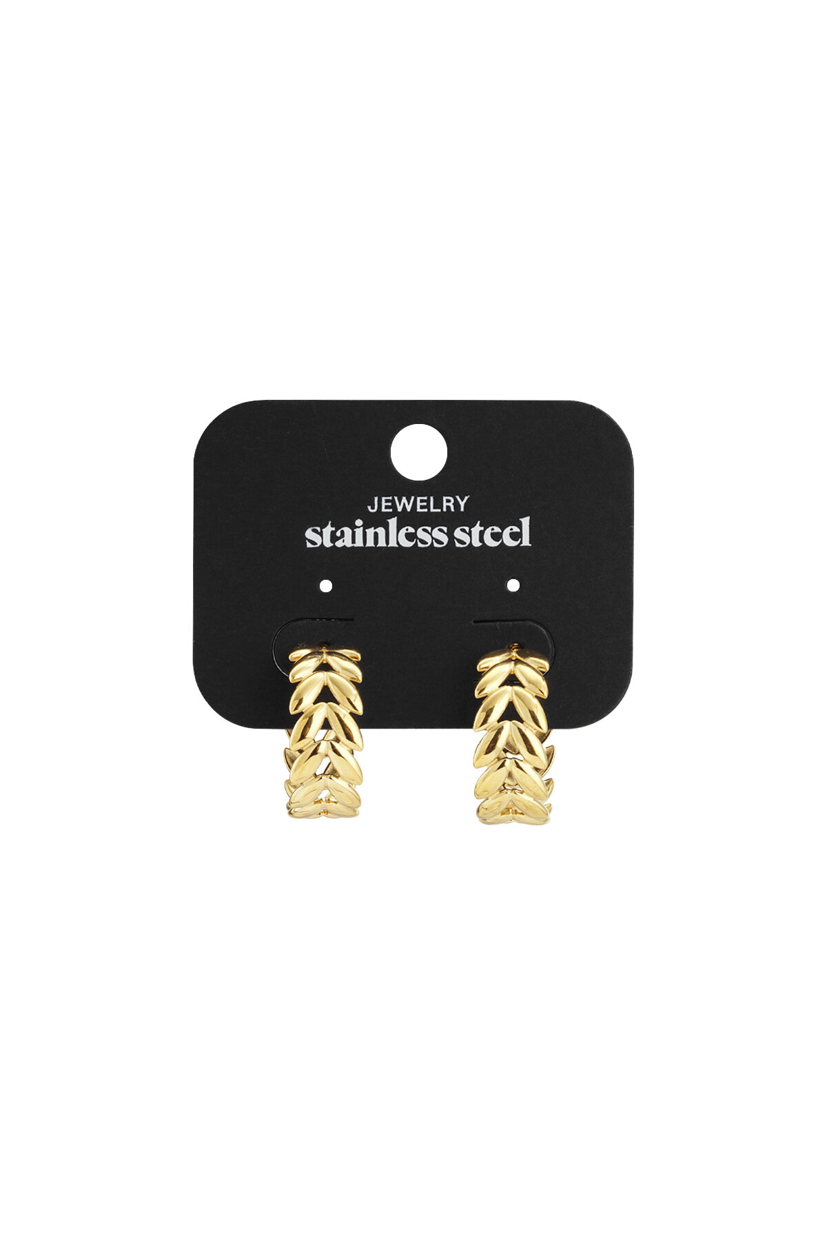 Stainless Steel Hoop Earrings leaf Casual Daily Simple Series Women's jewelry h5 Picture5