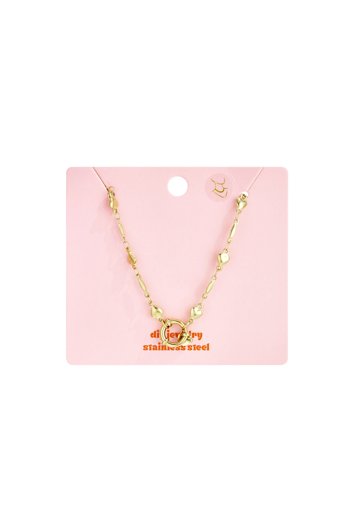 Cadena con eslabones y corazones desmontable y ajustable. h5 Imagen4