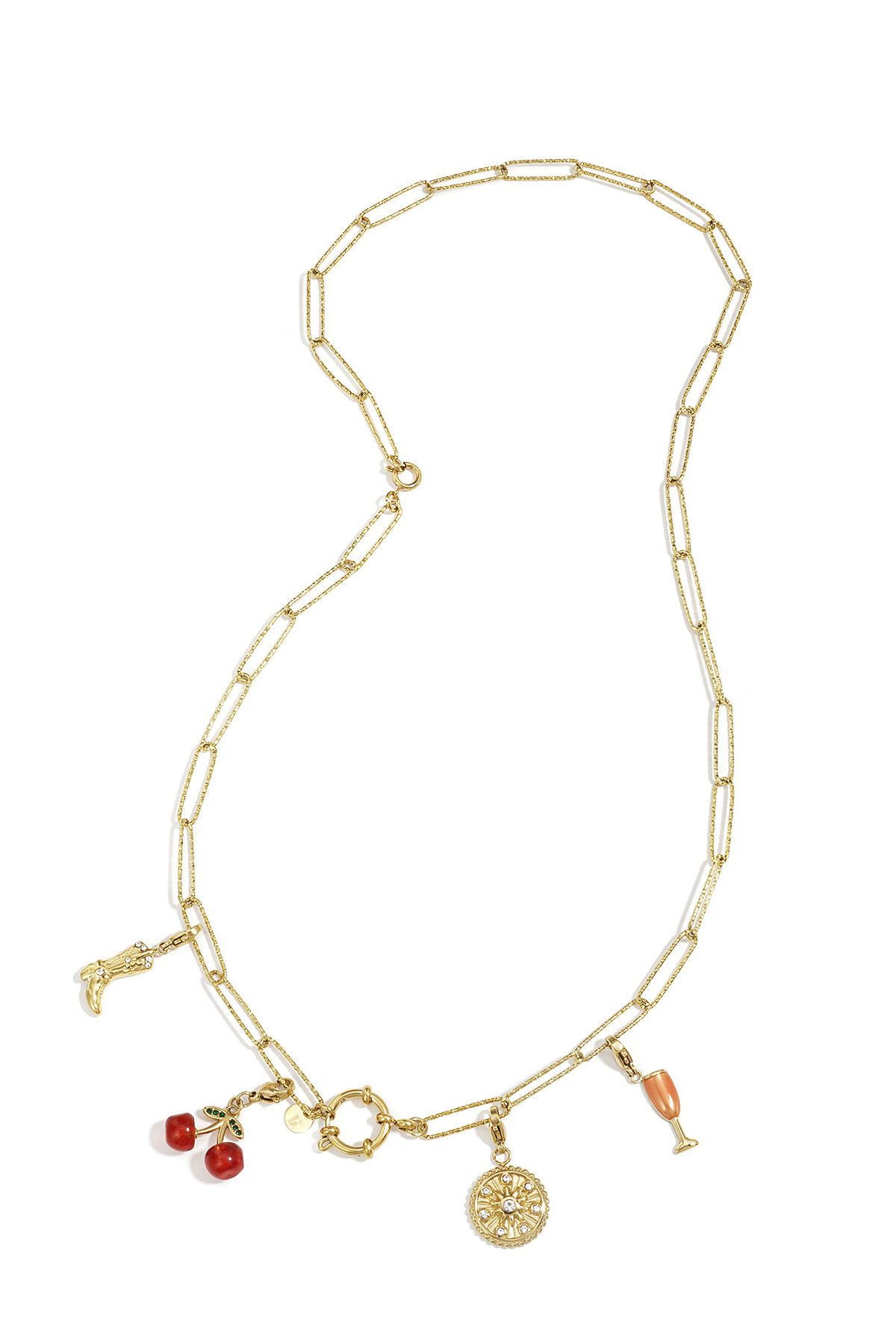 2-in-1 necklace and bracelet with textured links h5Picture4
