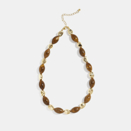 Collana con perline in resina di forma irregolare retrò da 1 pezzo