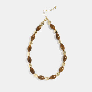 1 Piece Retro Irregular Shape Resin Beaded Necklace h5
