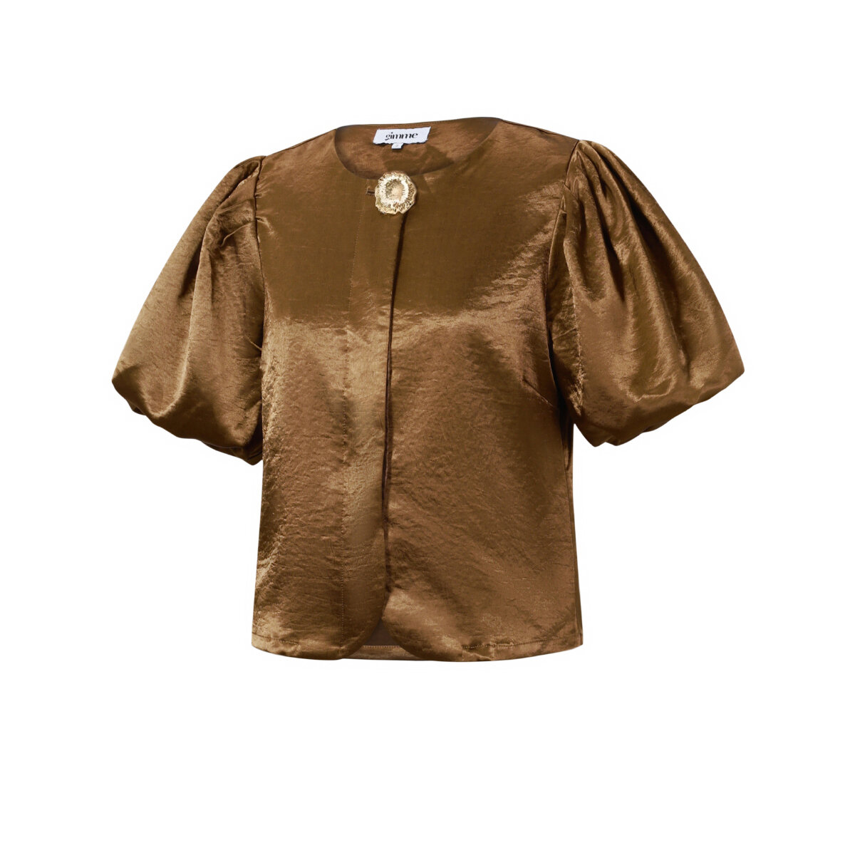 Woven Polyester Fiber Women's Short Sleeve Tops Elegant Solid Color Picture2