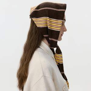 1 Piece Retro Stripe Wool Women's Triangle Winter Scarves h5 Picture4