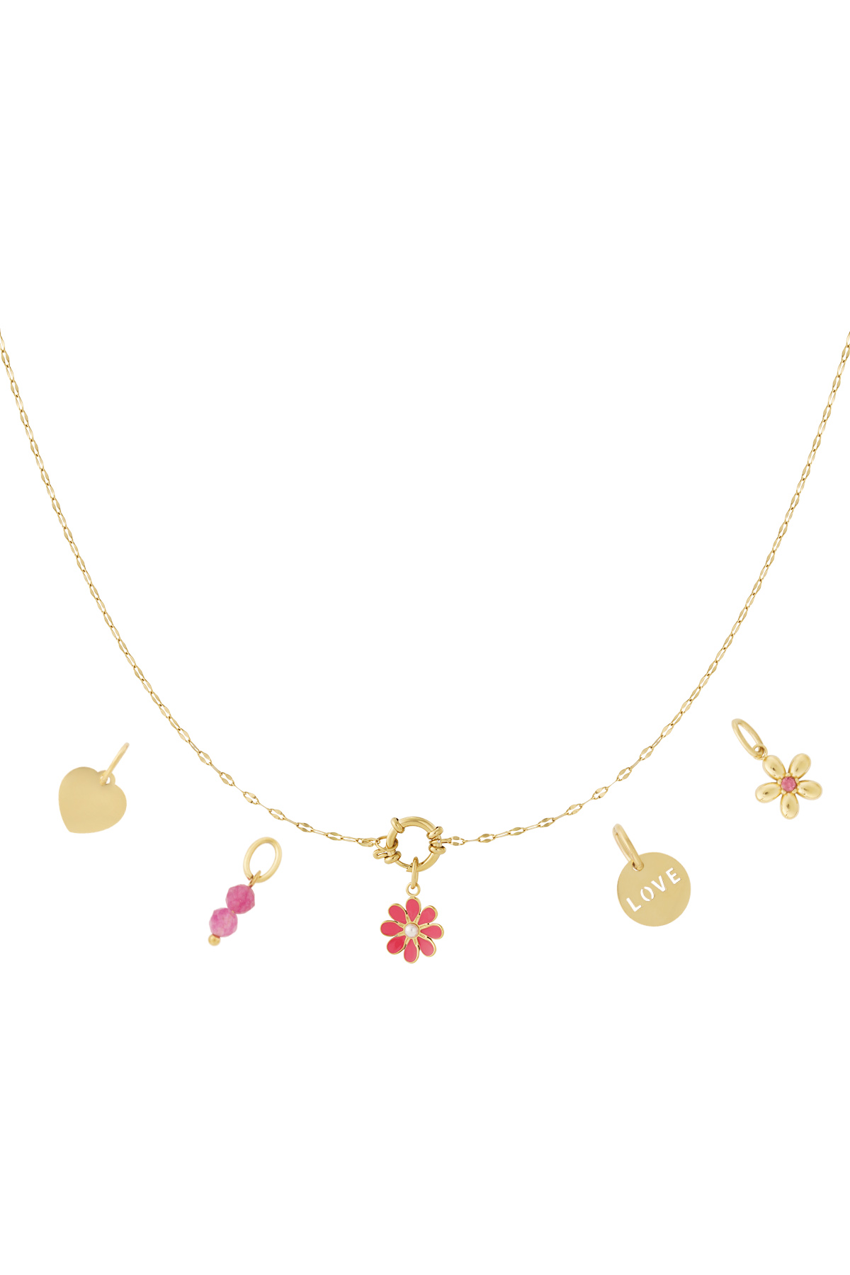 Red flower DIY necklace 