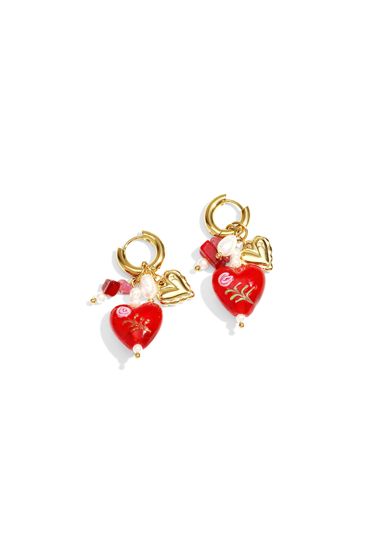 Boucles d'oreilles coeur pastel 2