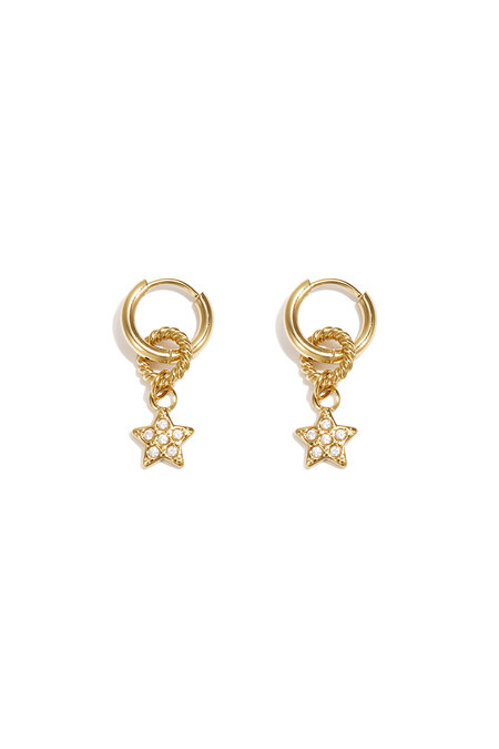 Boucles d'oreilles pendantes en acier inoxydable, collection Étoile, style décontracté et simple pour femmes