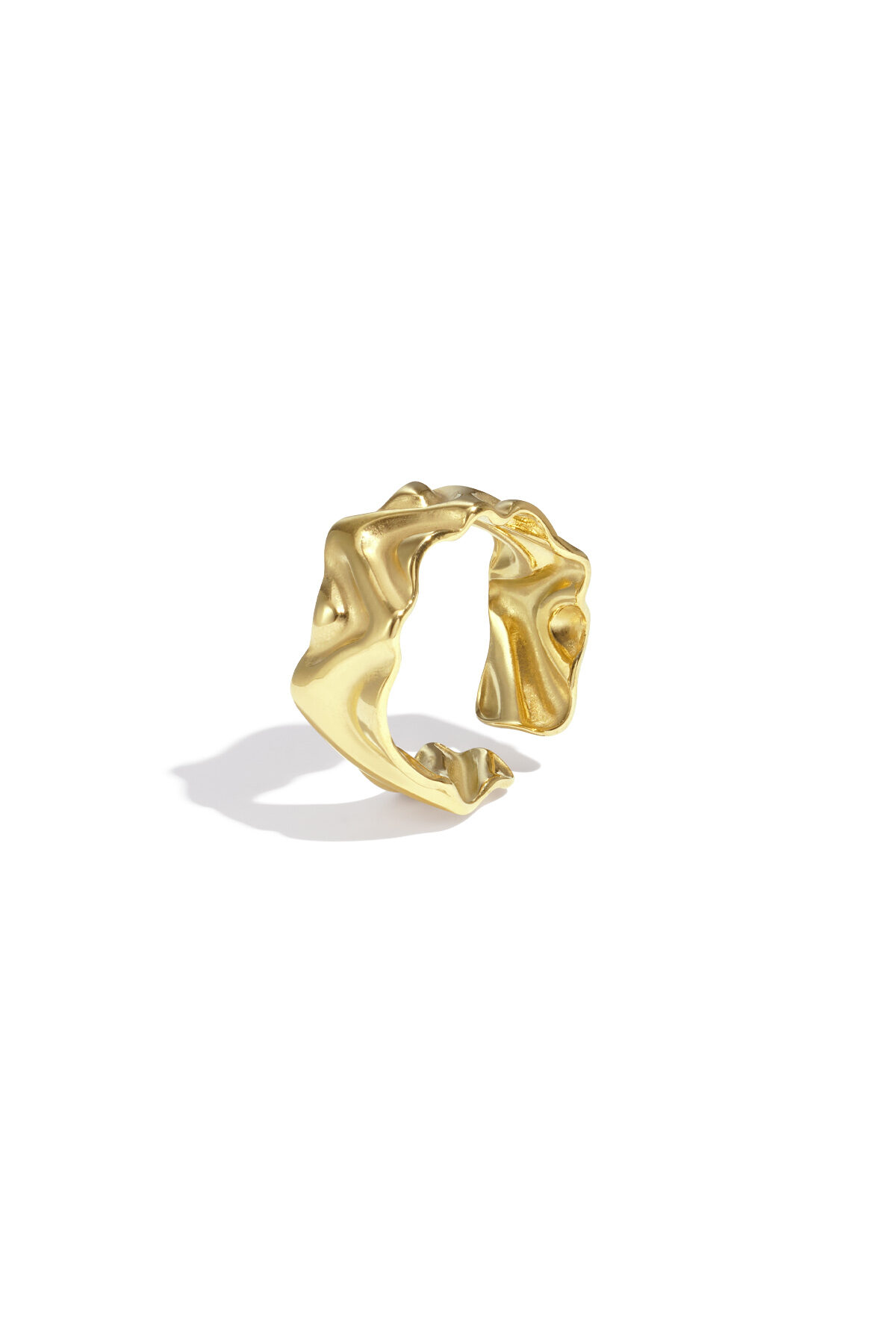 Edelstahl Minimalistische Ringe unregelmäßige Form Casual Daily Simple Serie Damenschmuck 