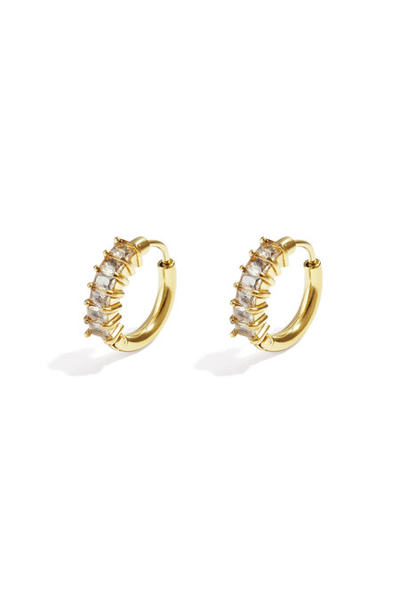 Boucles d'oreilles créoles en acier inoxydable, style décontracté et simple, collection femme 2