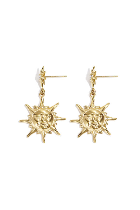 Boucles d'oreilles à breloques en acier inoxydable, collection soleil, style décontracté et simple pour femmes 2