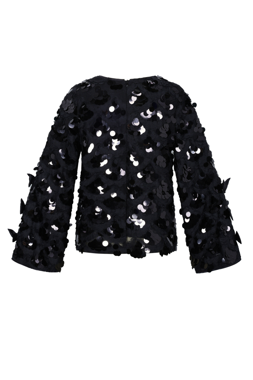 Woven Polyester Fiber Vrouwen Lange Mouwen Tops Elegant Sequins Statement h5Afbeelding4