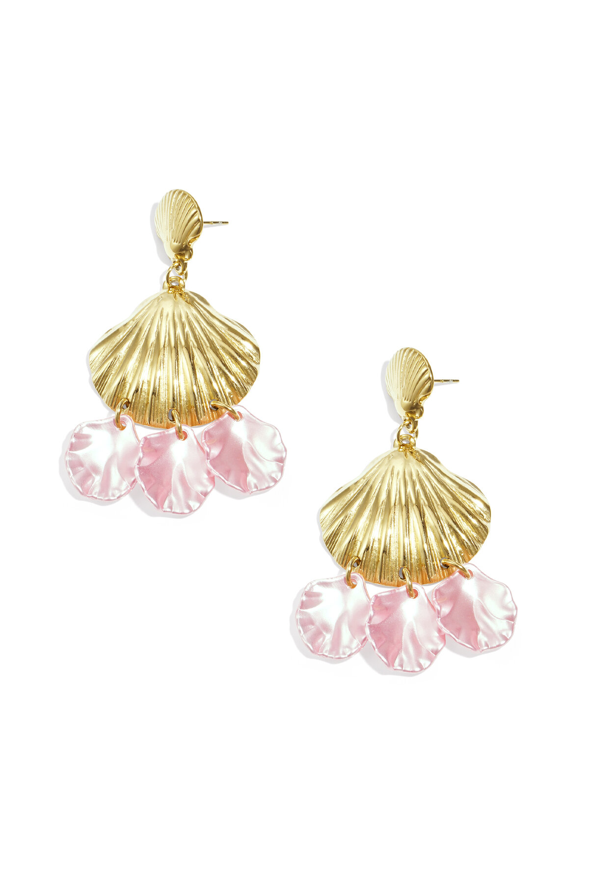 Boucles d'oreilles ornées de coquillages et de nacre 2