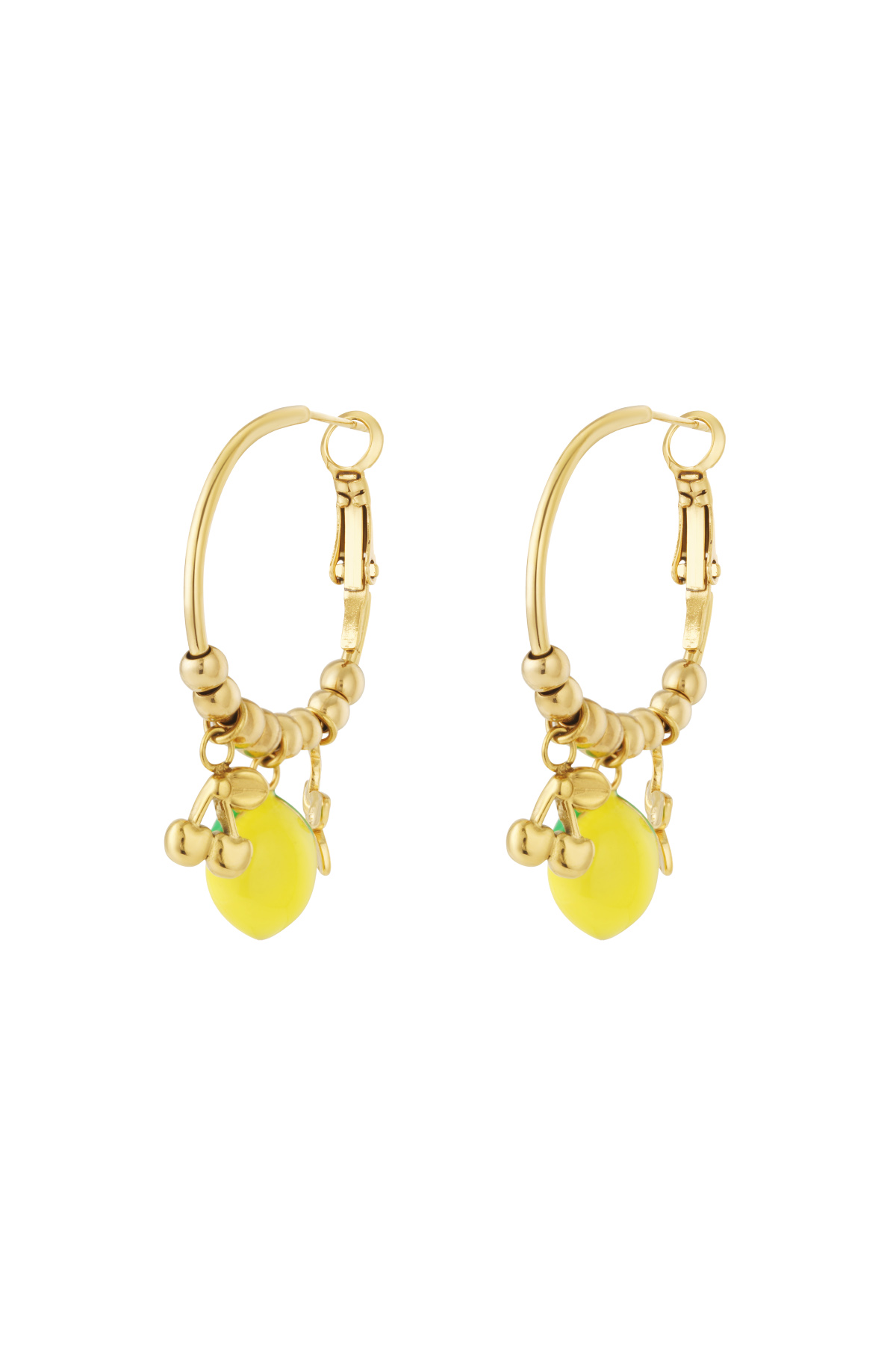 Lemon with cherry Earrings 2
