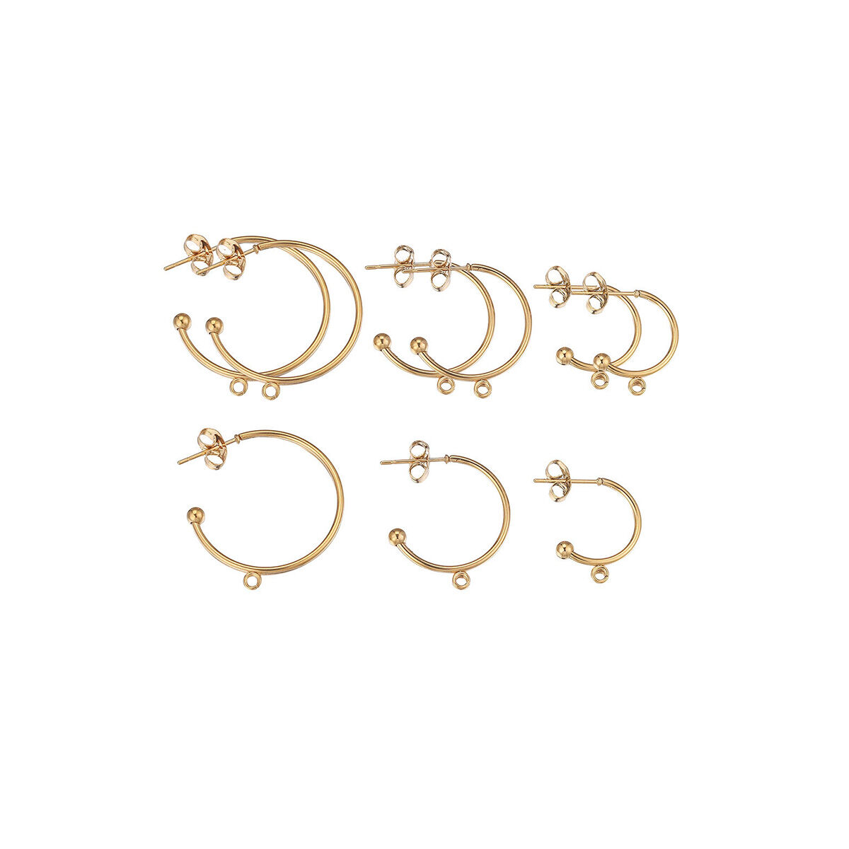 1 Piece Simple Series DIY Solid Color Stainless Steel Waterproof Jewelry Charms