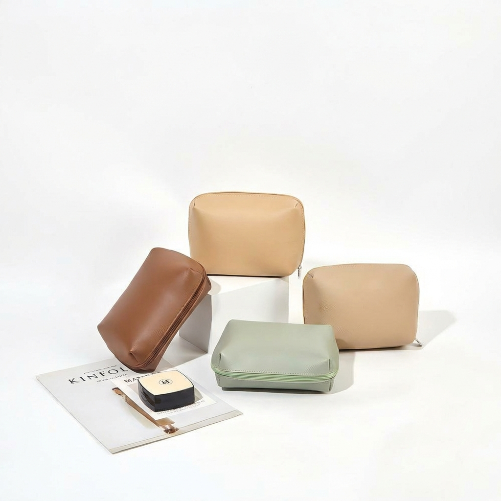 Gorgeous Solid Color Pvc Women's Makeup Bags
