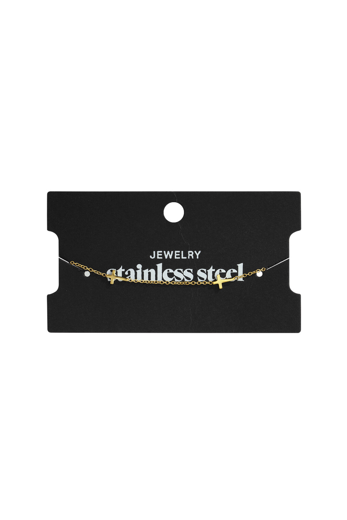 Braccialetti a catena in acciaio inossidabile con croce, casual, quotidiani, semplici, gioielli da donna h5 Immagine4
