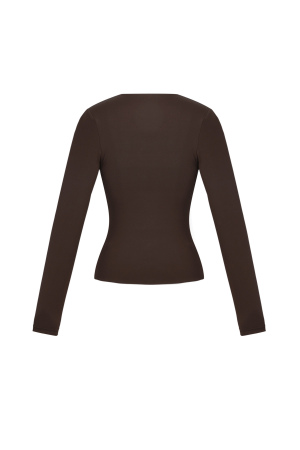 Knitted Nylon Women's Long Sleeve Top Basic Solid Color h5 Picture3