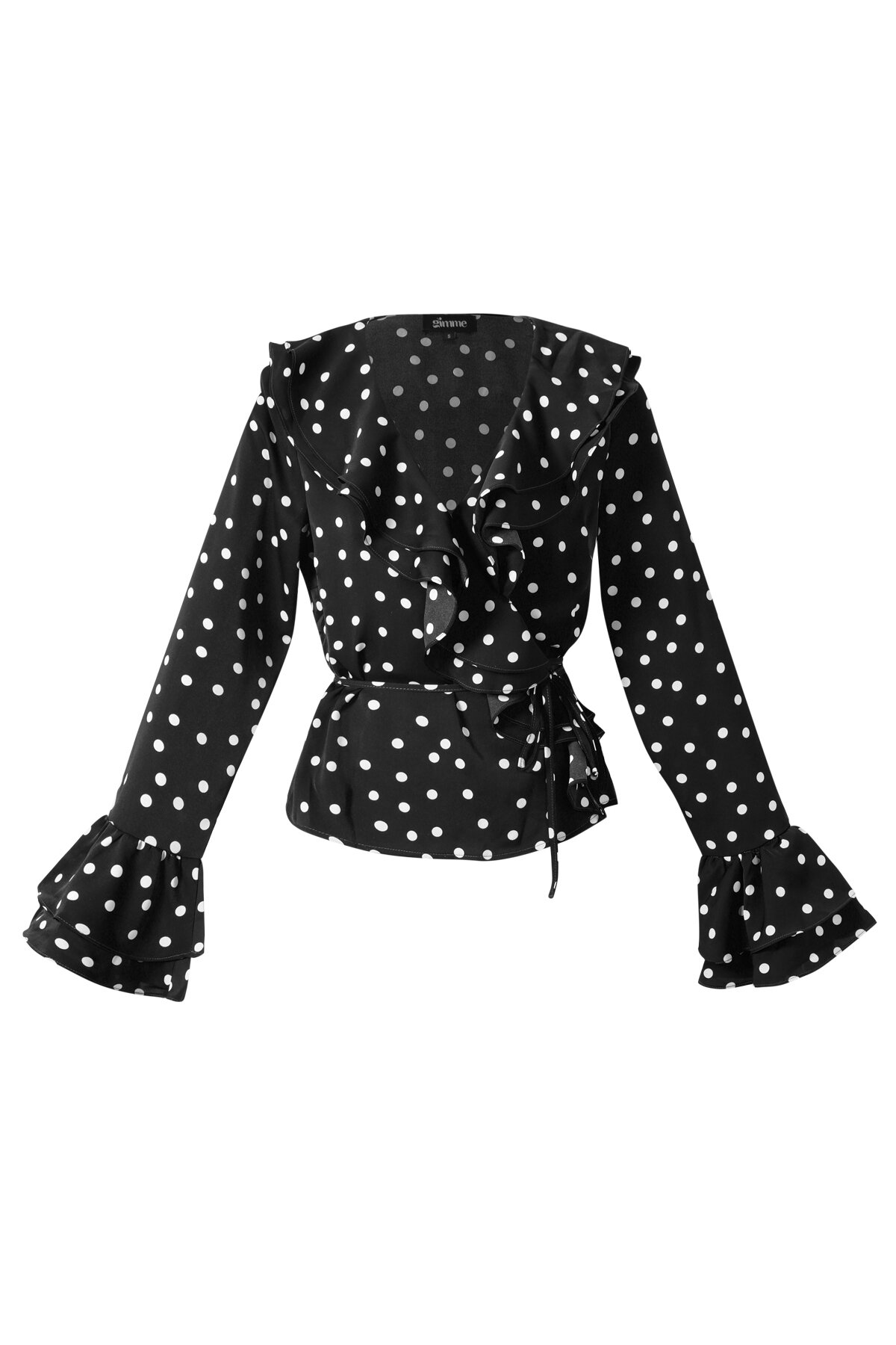 Woven Polyester Fiber Women's Blouse Elegant Polka Dots 2