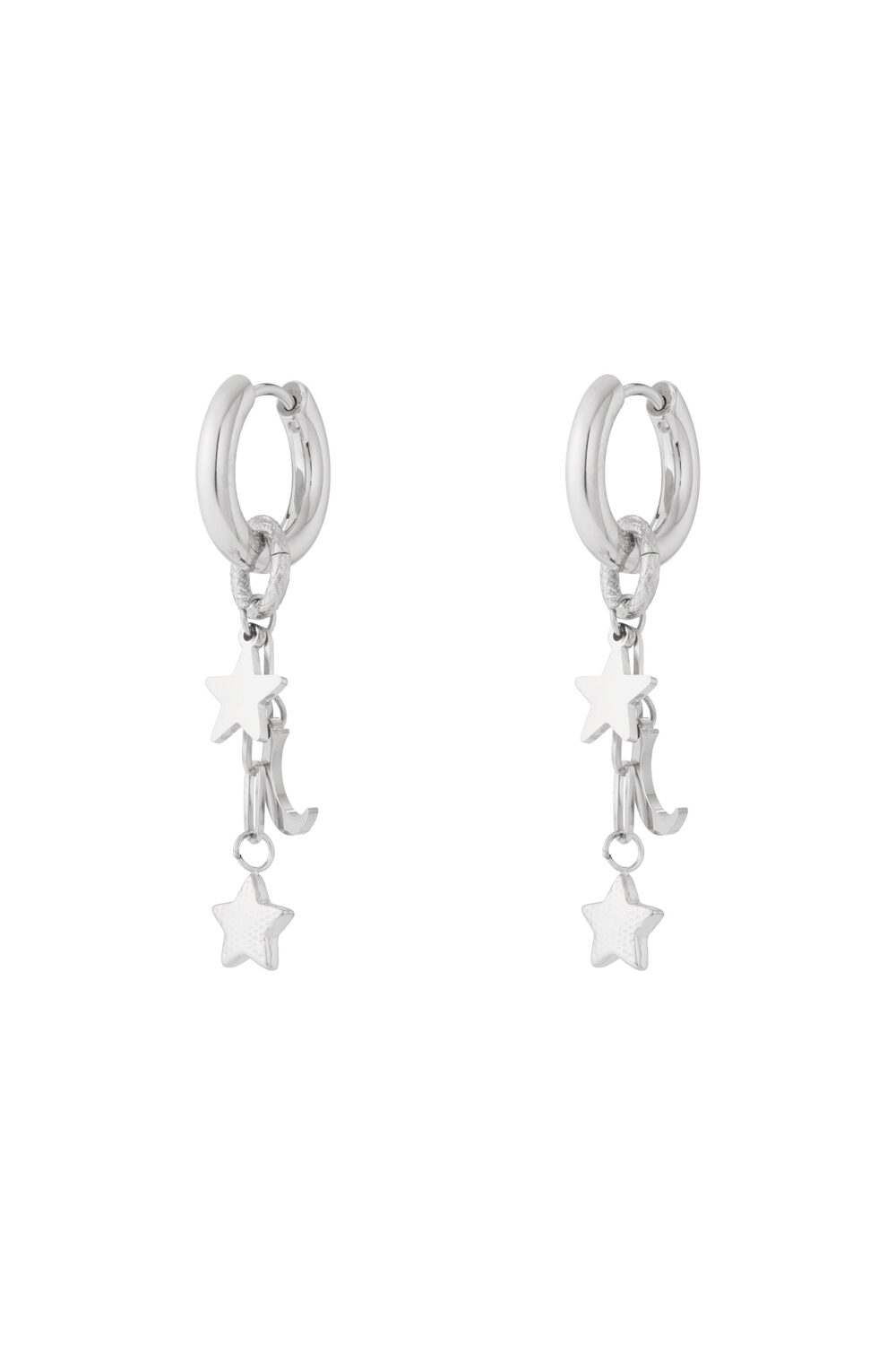 Edelstahl Tropfen Ohrringe Stern Lässig Alltag h5Bild3