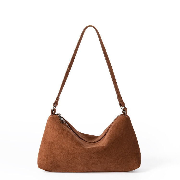 1 Piece Simple  Casual Solid Color Imitation Suede Women's Shoulder Bags