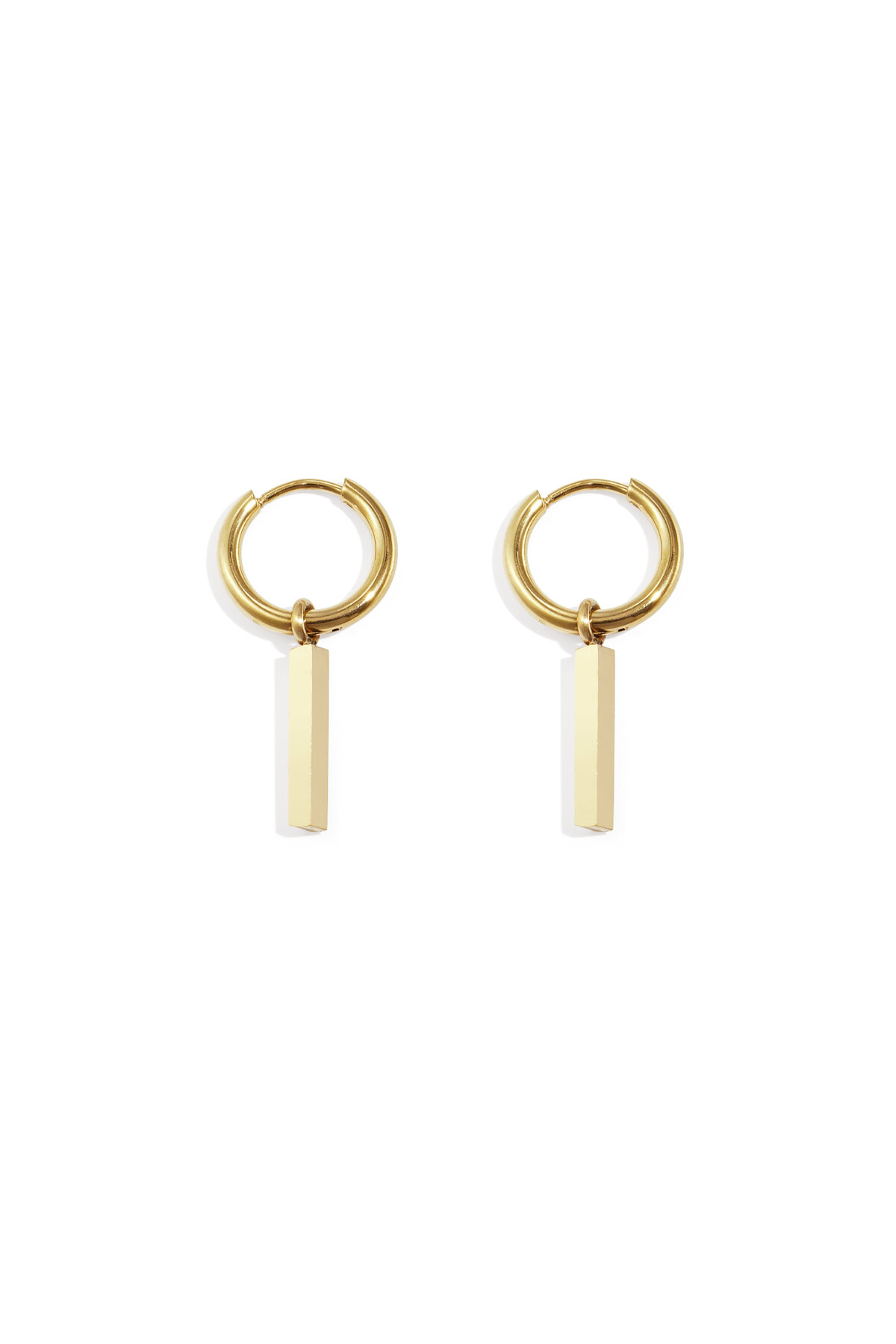 Boucles d'oreilles pendantes rectangulaires en acier inoxydable, collection décontractée et simple pour femmes