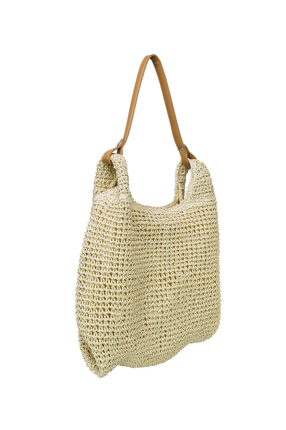 Bolso shopper con estampado - Papel blanco roto h5 Imagen4
