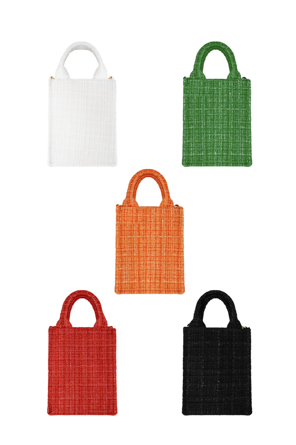 Handbag with pattern & bag strap - red Polyester 2