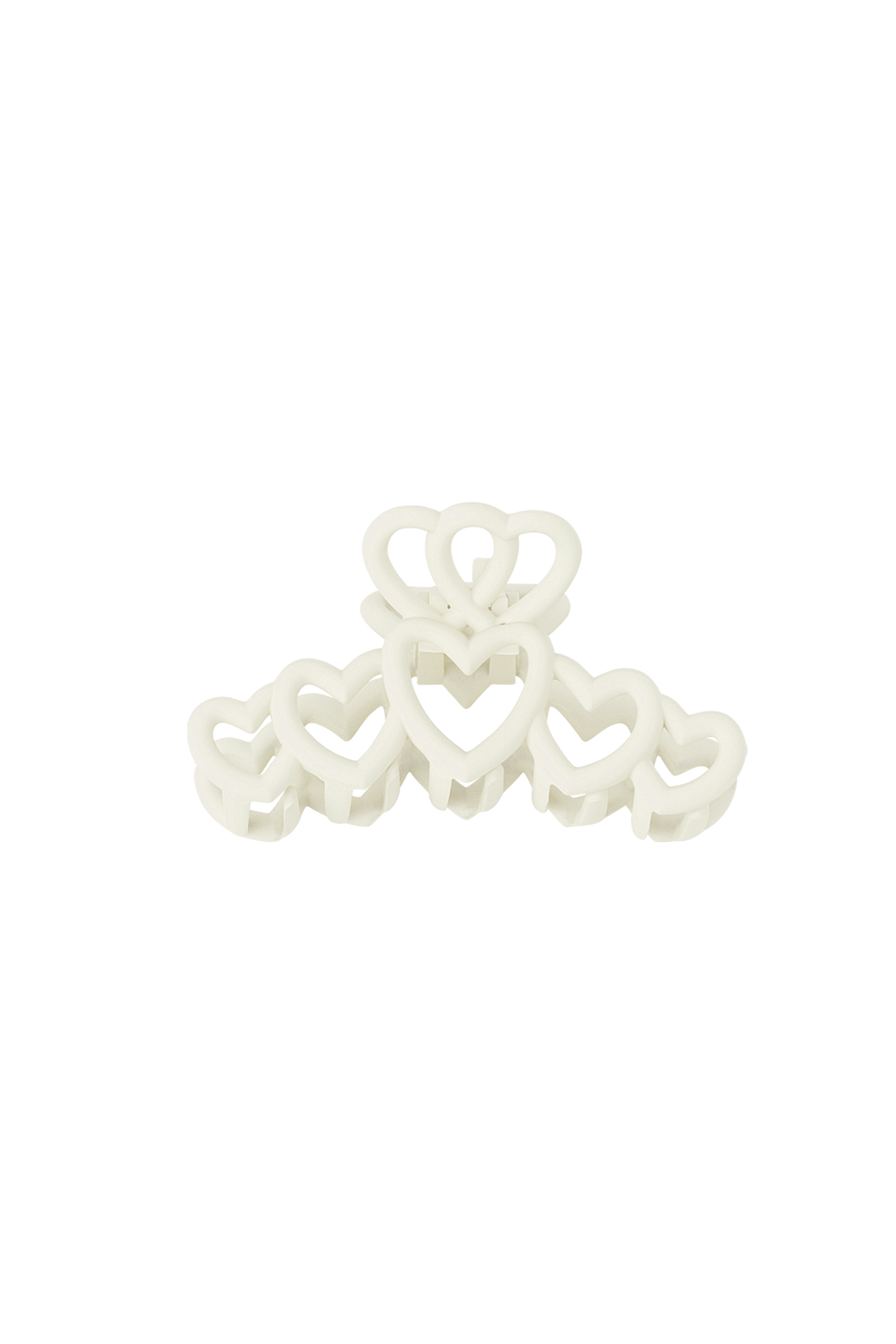 Groothandel Haarspelden - Crèmekleurige plastic haarspelden met hartjes voor dames Set van 1