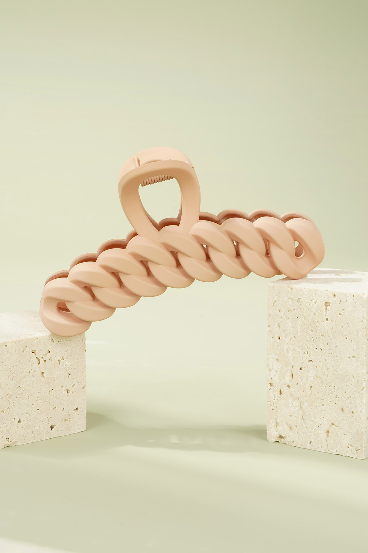 Fermaglio per capelli intrecciato - plastica beige h5 Immagine4