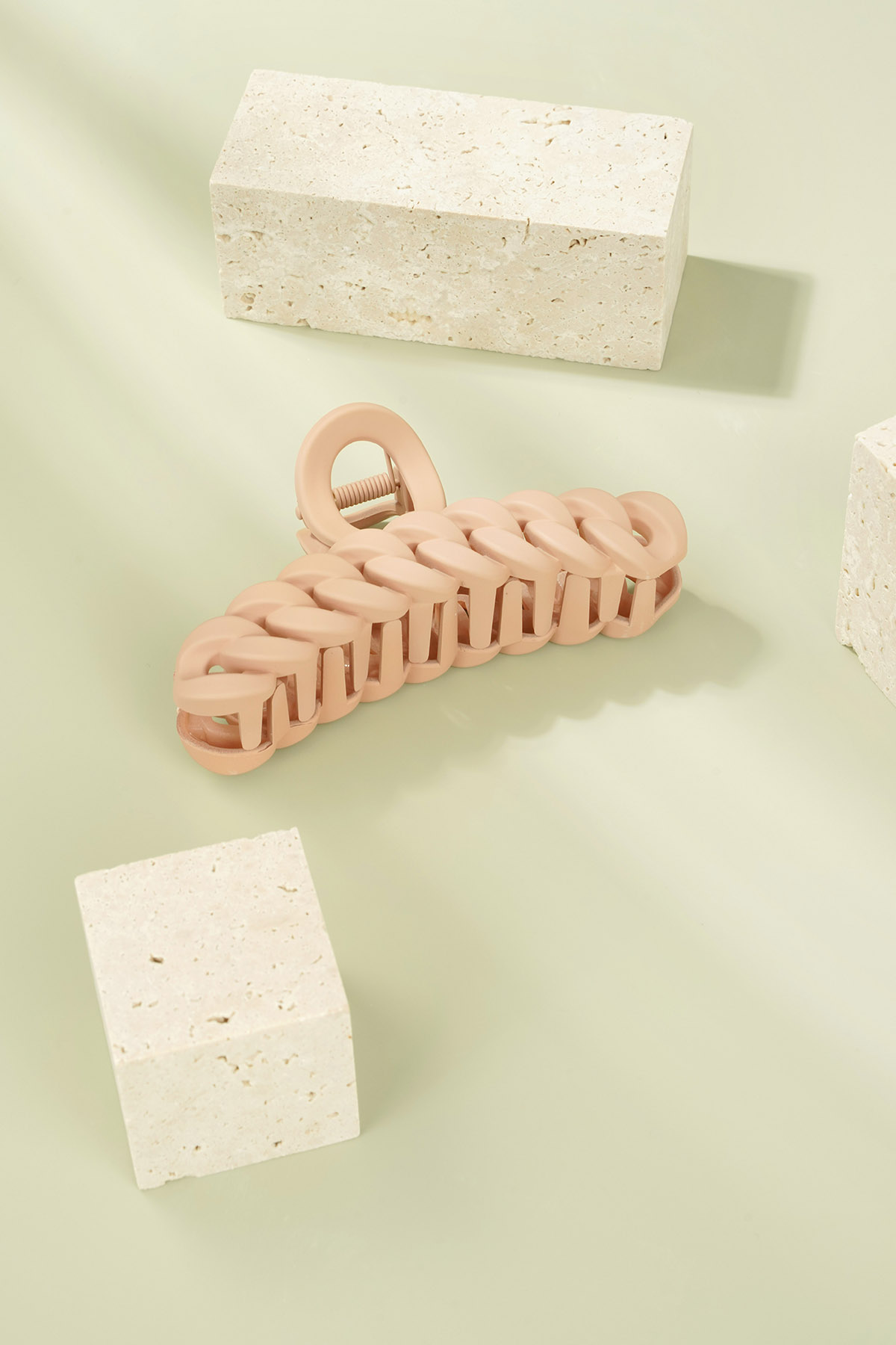 Fermaglio per capelli intrecciato - plastica beige h5 Immagine5