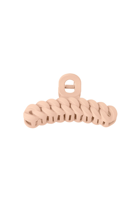 Hair clip braided - beige Plastic