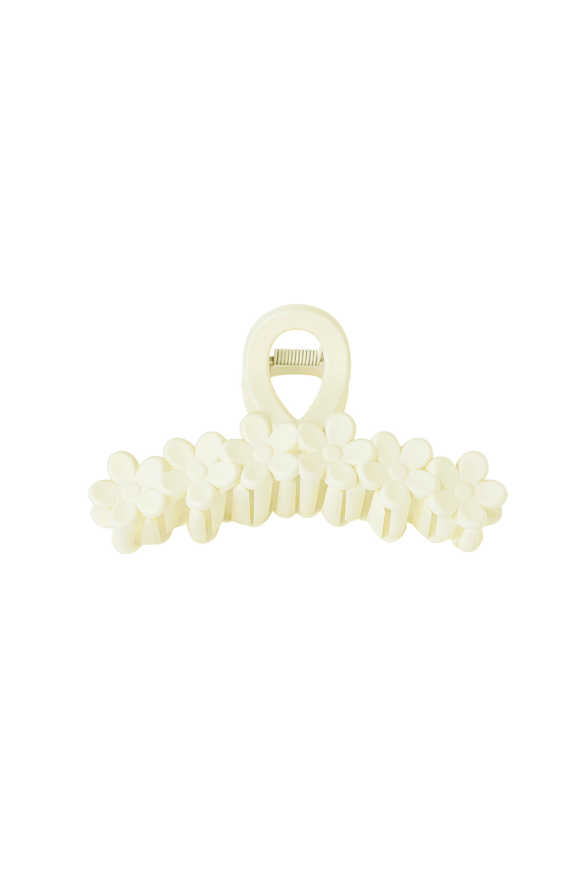 Groothandel Haarspeld met Bloemenrij - Crèmekleurig Plastic Haaraccessoire voor Vrouwen Set van 1