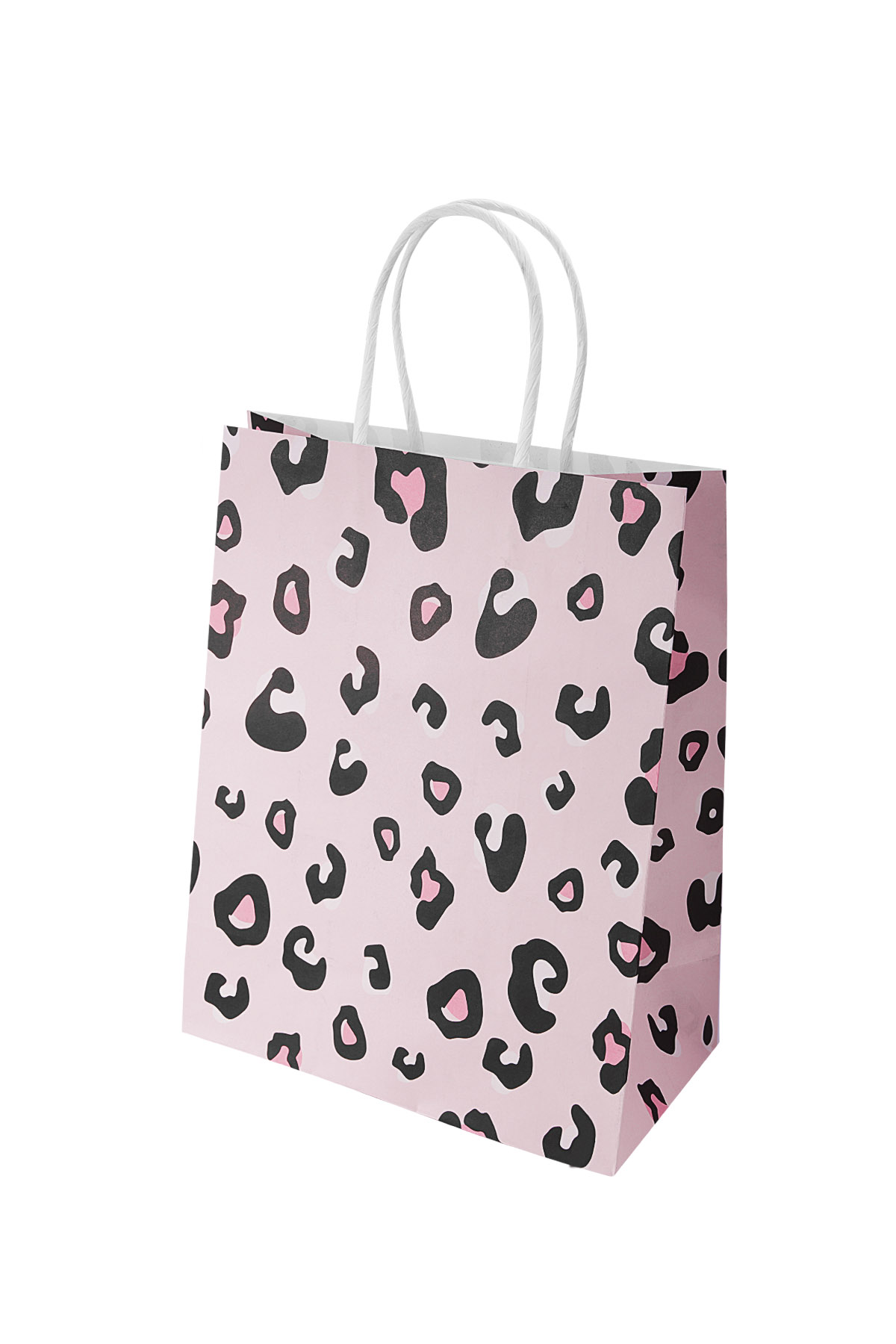 Sacs imprimé léopard 50 pièces - papier rose 