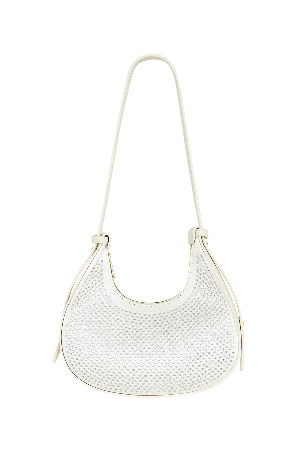 Borsa Croissant Bianco Glitters - PU