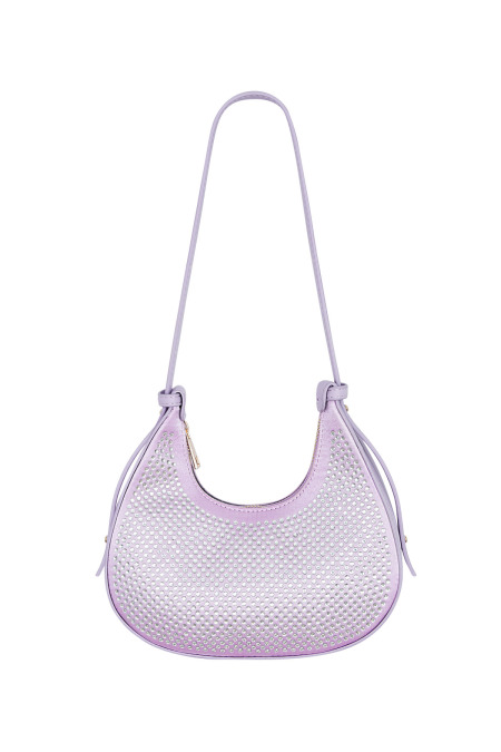 Croissant-Tasche Weiß Glitzer - PU