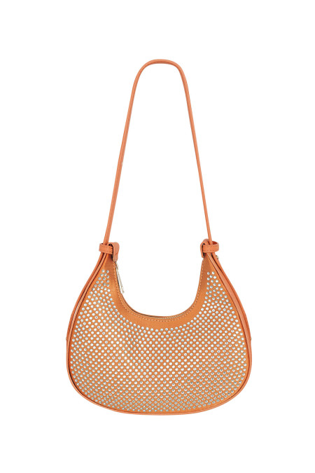 Croissant-Tasche Weiß Glitzer - Pu