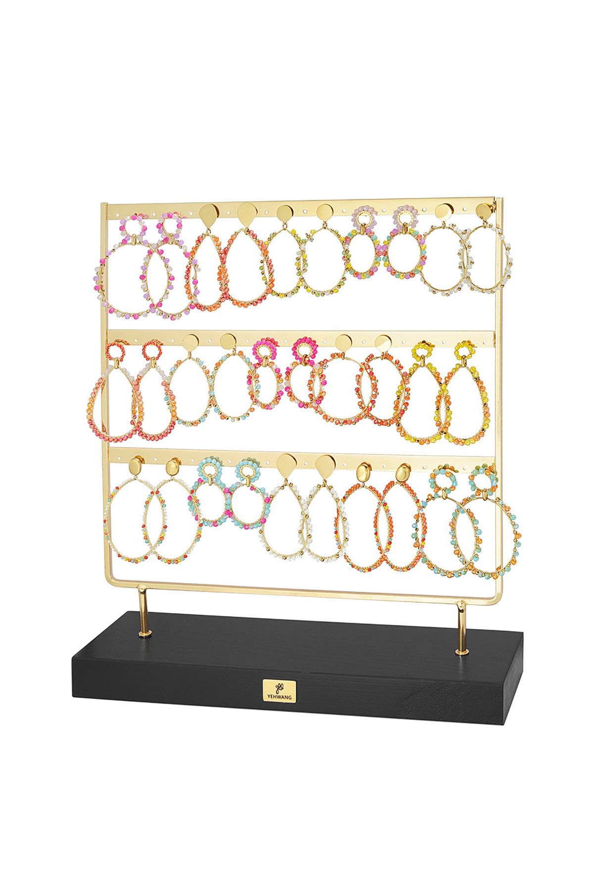 pendientes display perlas de vidrio multi h5 