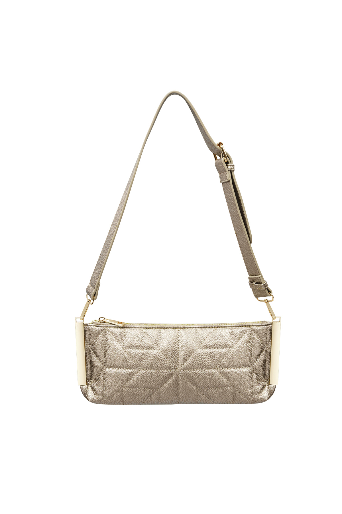 Groothandel Gestikte Clutch met Goudkleurige Beschermingen - Koper | PU, foto 6 van 6