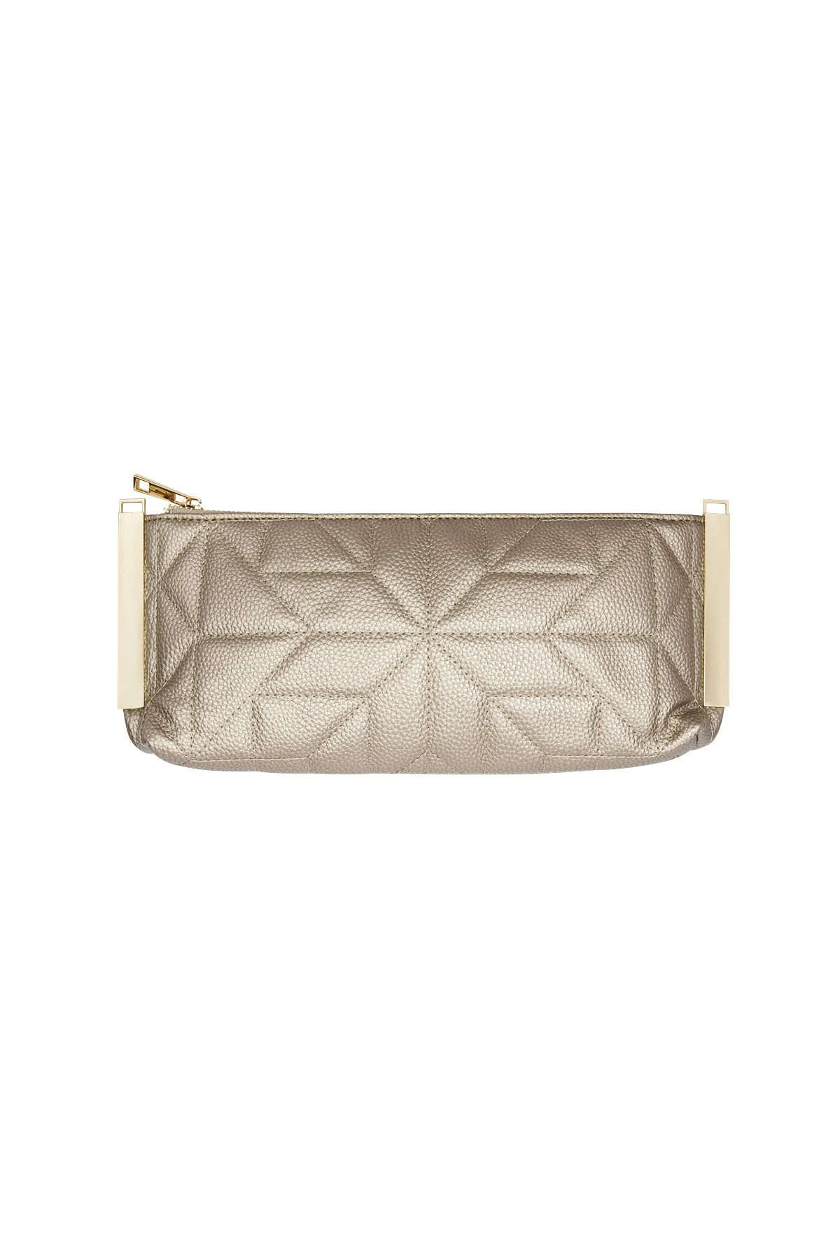 Groothandel Gestikte Clutch met Goudkleurige Beschermingen - Koper | PU
