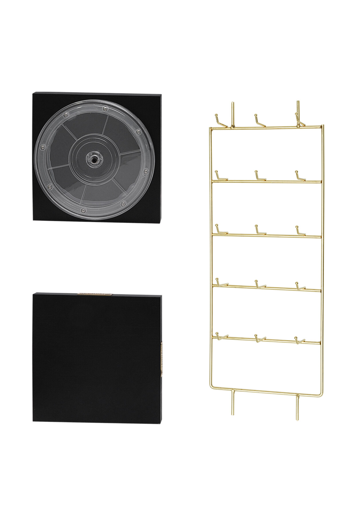 Display für Ohrringe, Halskette und Armband – Schwarzgold h5 Bild4