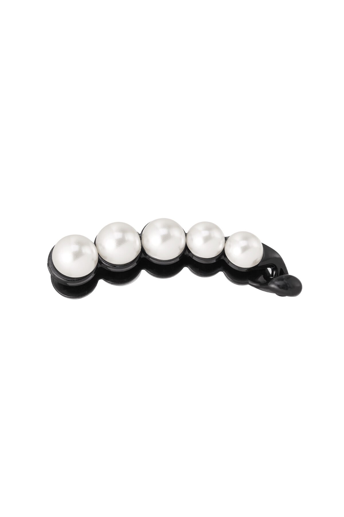 Hair Clip Pearls Black