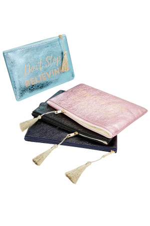 Make-Up-Tasche Metallic Don't Stop Believing h5 Bild3