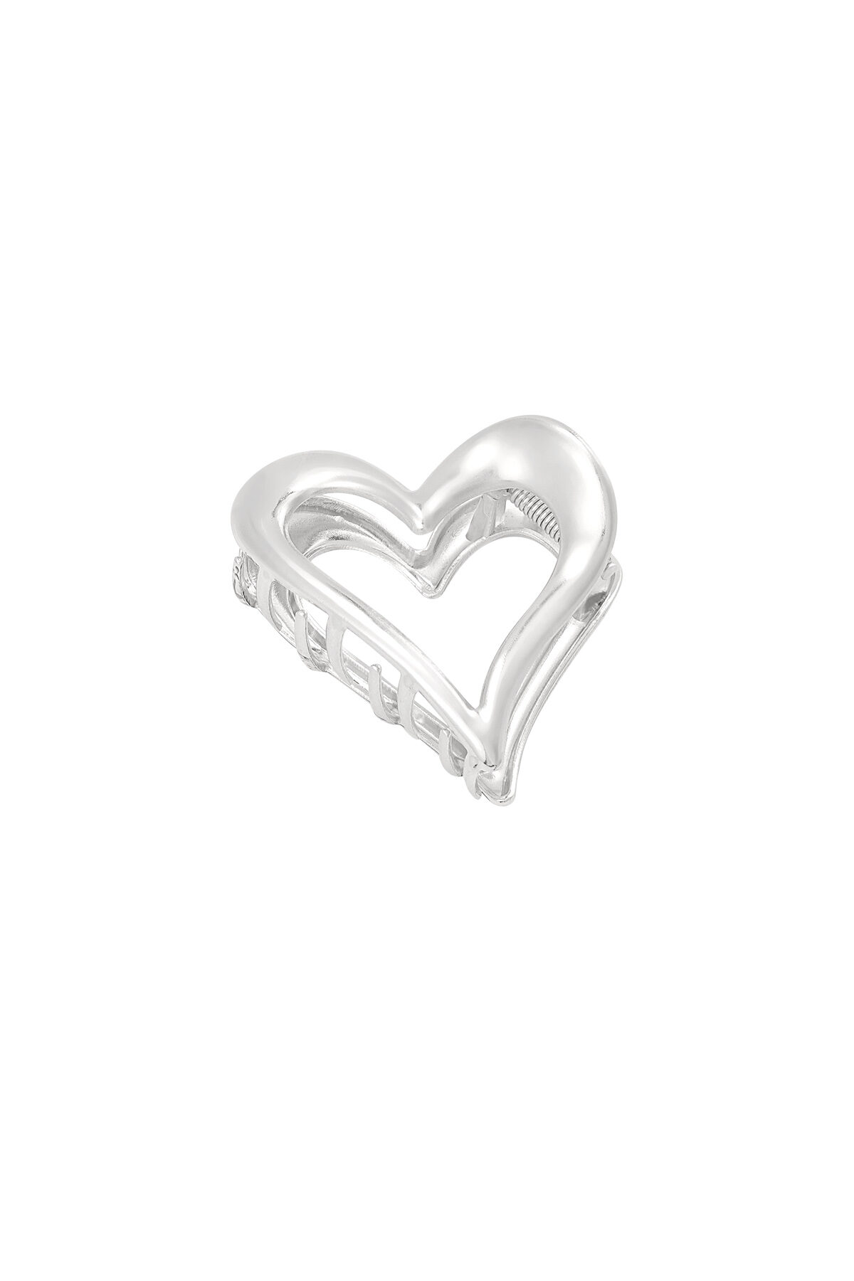 Silver color heart hair clip 2