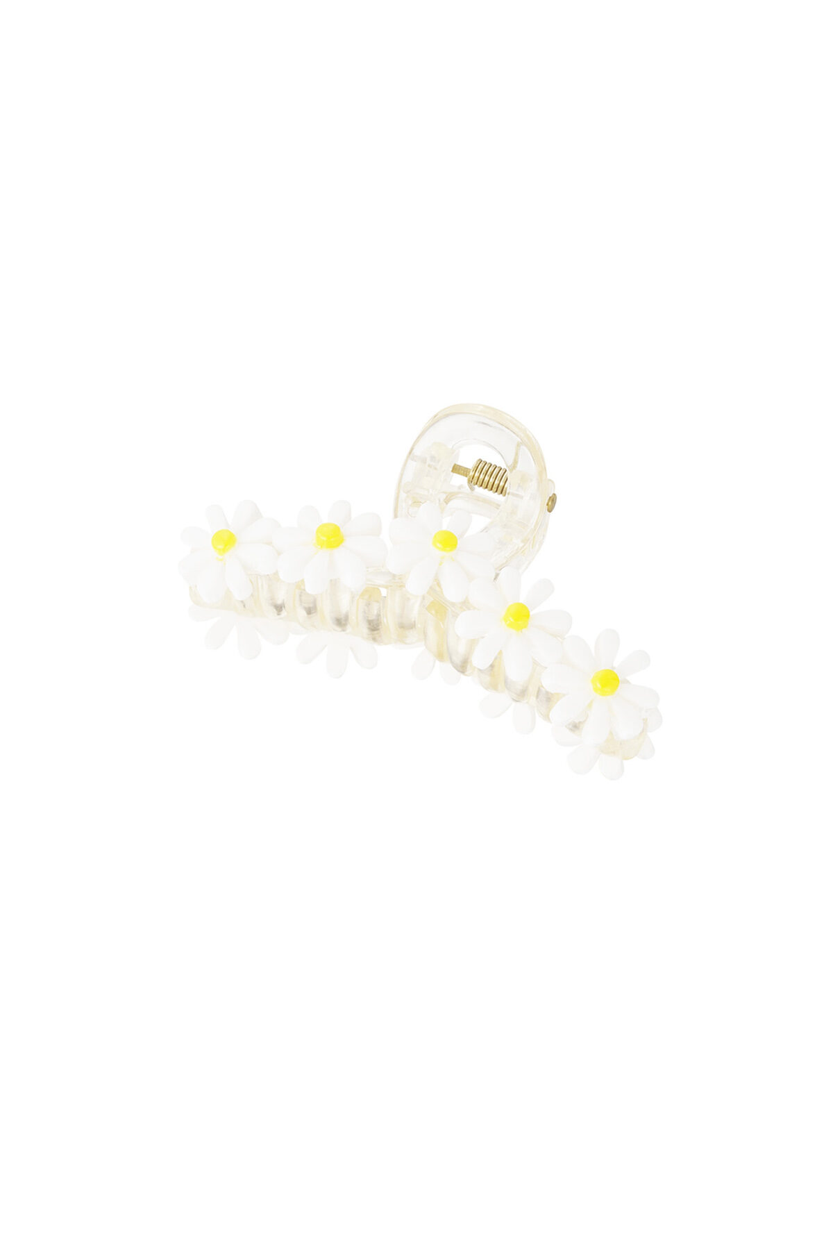Fermaglio per capelli ricciolo fiori bianchi 